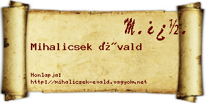 Mihalicsek Évald névjegykártya